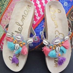 🚫SOLD🚫Sam Edelman Sandals💜Puka Shell-Beads 9